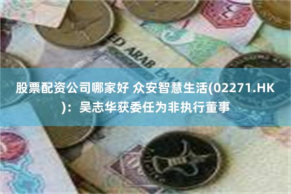 股票配资公司哪家好 众安智慧生活(02271.HK)：吴志华获委任为非执行董事